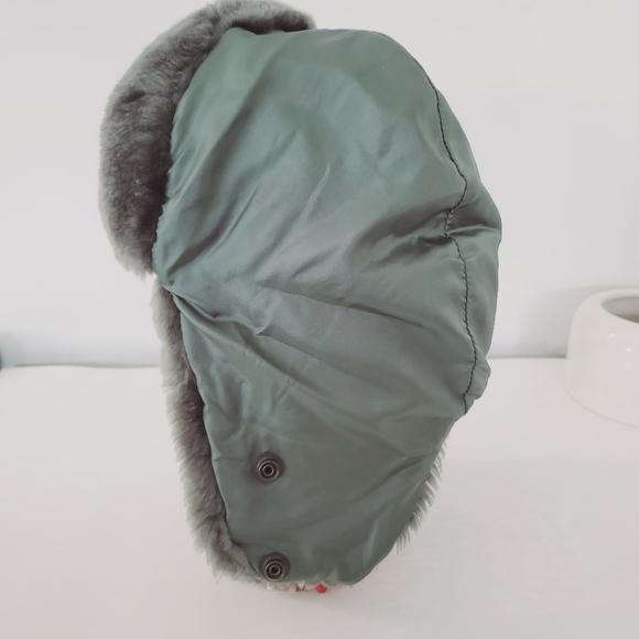 60s PROPPER Med Helmet Flyers Winter Hat B9B Green Nylon Aviator Pilot NO STRAP! - Picture 3 of 13
